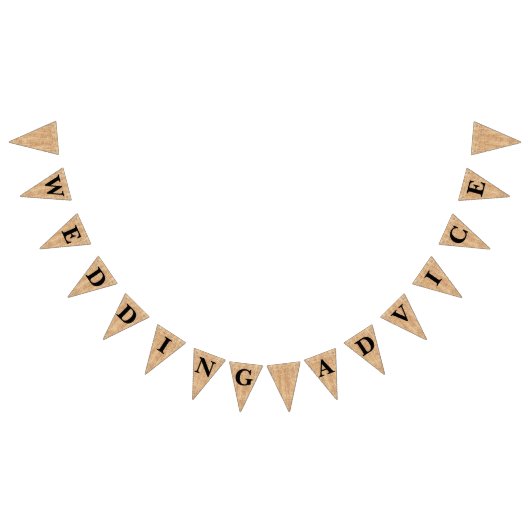 Burlap Jute Bunting "Wedding Advice" Vlaggetjes (Alle)
