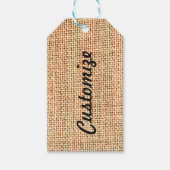 Burlap Jute Gepersonaliseerd Gift Label Cadeaulabel (Voorkant)