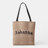 Burlap Jute I Love Read Glasses Name Book Tas (Achterkant)
