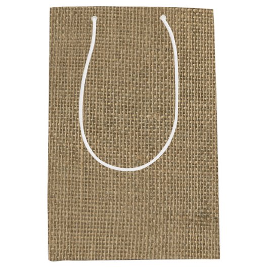 Burlap Jute Sacking Medium Cadeauzakje (Voorkant)