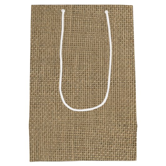 Burlap Jute Sacking Medium Cadeauzakje (Achterkant)