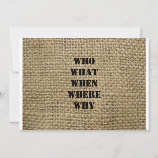 Burlap Kaart (Achterkant)