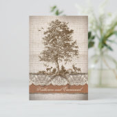 burlap kant boom rustieke land bruiloft RSVP kaart (Staand voorkant)