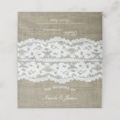 Burlap & Kant Eenvoudige Landelijke Rustieke Huwel Plaatskaartje (Buitenkant ongevouwen)