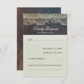 Burlap kant en hout rustieke bruiloft RSVP (Voorkant / Achterkant)
