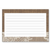 Burlap Kant en Touw Recept Kaarten (Achterkant)