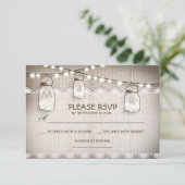 burlap kant lichten & metselaar pot bruiloft RSVP  (Staand voorkant)