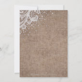 Burlap Kant zilver glitter rustieke Quinceanera Kaart (Achterkant)