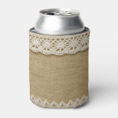 Burlap, kantstof textuur. blikjeskoeler (Blikje Voorkant)