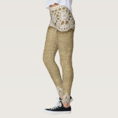 Burlap, kantstof textuur. leggings (Links)