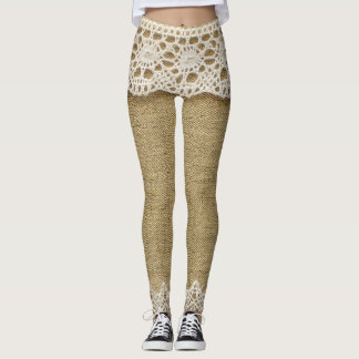 Burlap, kantstof textuur. leggings