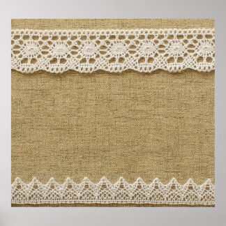 Burlap, kantstof textuur. poster