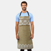Burlap, kantstof textuur. schort (Gedragen)