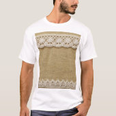 Burlap, kantstof textuur. t-shirt (Voorkant)