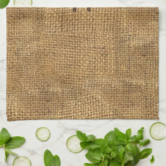"Burlap" KitchenTowel met jouw tekst Theedoek (Gevouwen)