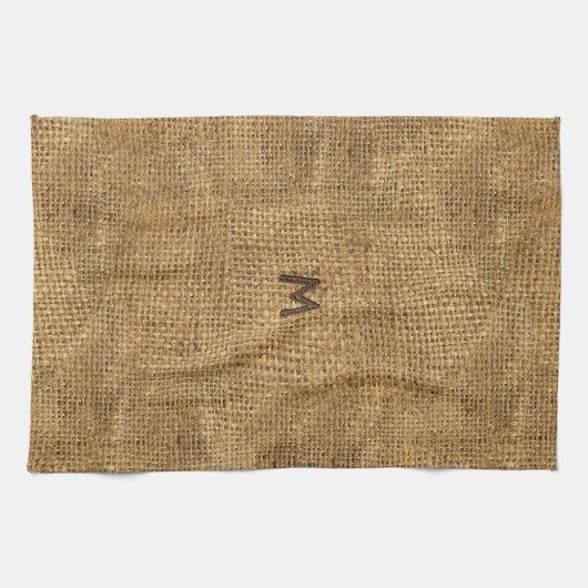 "Burlap" KitchenTowel met jouw tekst Theedoek (Horizontaal)
