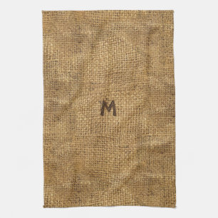 "Burlap" KitchenTowel met jouw tekst Theedoek