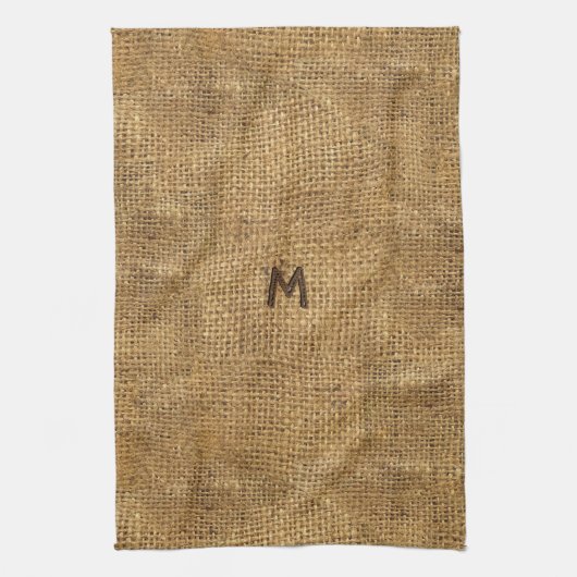 "Burlap" KitchenTowel met jouw tekst Theedoek (Verticaal)