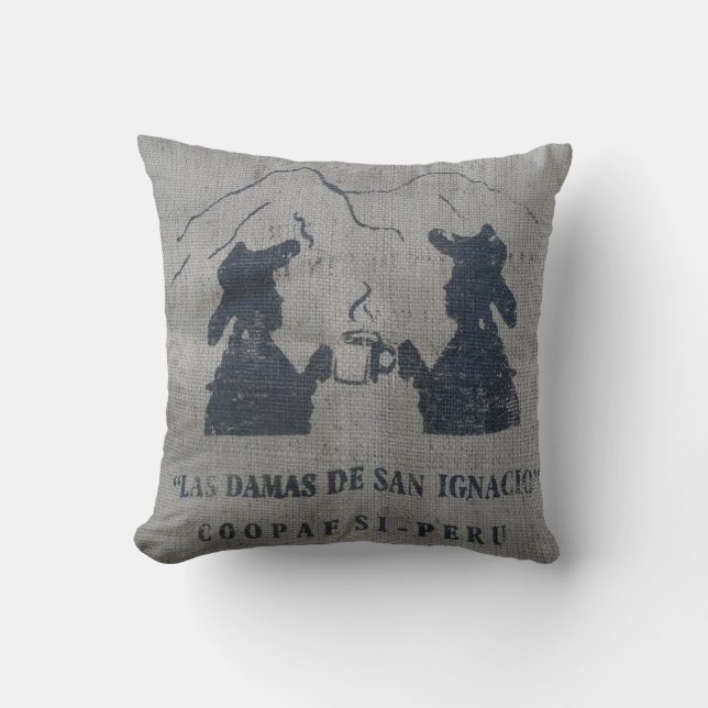BURLAP KOFFIE LOVER PERU BREW Sierkussen (Voorkant)