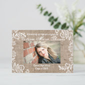 Burlap & Lace - 3x5 Afstuderen Aankondiging (Staand voorkant)