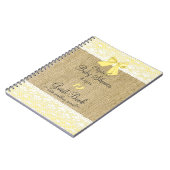 Burlap, Lace Afbeelding Yellow Bow Shower Guest Bo Notitieboek (Linkerzijde)
