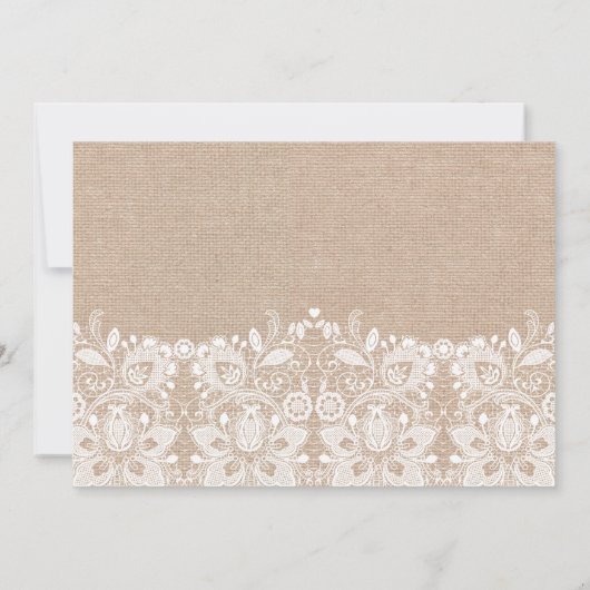 Burlap &  Lace Baby shower uitnodiging (Achterkant)