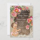 Burlap Lace Baby Shower Uitnodigingen (Voorkant)