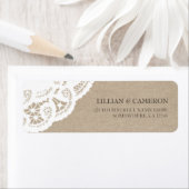 Burlap Lace Dagelijks retour adreslabels Etiket (Insitu)