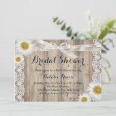  Burlap Lace en Daisy Vrijgezellenfeest uitnodigen Kaart (Staand voorkant)