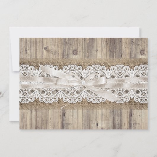 Burlap Lace en Daisy Vrijgezellenfeest uitnodigen Kaart (Achterkant)