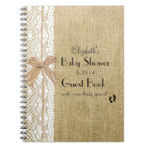 Burlap Lace en Raffia Afbeelding Rustic Guest Book