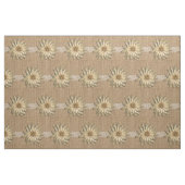 Burlap Lace en Tan Flower Print Stof (Fat Quarter)