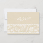 Burlap Lace en Zee Shell Wedding RSVP (Voorkant)