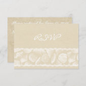Burlap Lace en Zee Shell Wedding RSVP (Voorkant / Achterkant)