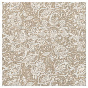 Burlap & Lace Exotic Floral Fabric Stof