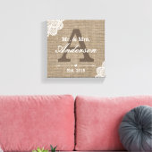 Burlap & Lace Familie Vastgesteld Familienaam Teke Canvas Afdruk (Insitu (Woonkamer))