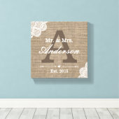 Burlap & Lace Familie Vastgesteld Familienaam Teke Canvas Afdruk (Insitu (Houten vloer))