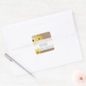 Burlap & Lace Geïnspireerd Black Eyed Susans Adres Vierkante Sticker (Envelop)