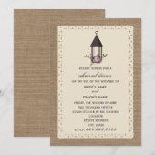 Burlap & Lace Geïnspireerd Bloemen Lantaarn Repeti Kaart (Voorkant / Achterkant)