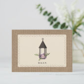 Burlap & Lace Geïnspireerd Bloemenlantaarn RSVP (Staand voorkant)