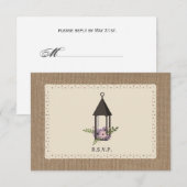 Burlap & Lace Geïnspireerd Bloemenlantaarn RSVP (Voorkant / Achterkant)