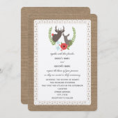 Burlap + Lace geïnspireerd Floral Buck + Doe Kaart (Voorkant / Achterkant)