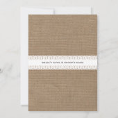 Burlap & Lace Geïnspireerd Floral Wedding Invitati Kaart (Achterkant)