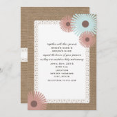 Burlap & Lace Geïnspireerd Floral Wedding Invitati Kaart (Voorkant / Achterkant)