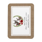 Burlap + Lace geïnspireerd herten Kerstmis Opslaan Magneet (Verticaal)