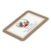 Burlap + Lace geïnspireerd herten Kerstmis Opslaan Magneet (Linkerzijde)