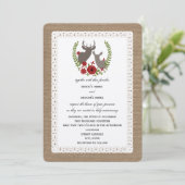 Burlap + Lace Geïnspireerd kerstbruiloft Deer Kaart (Staand voorkant)