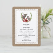 Burlap + Lace Geïnspireerd kerstbruiloft Deer Kaart (Staand voorkant)