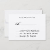 Burlap & Lace Geïnspireerd Paars Wreath Monogram R RSVP Kaartje (Achterkant)