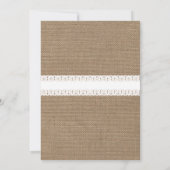 Burlap & Lace Geïnspireerde huwelijksuitnodiging Kaart (Achterkant)